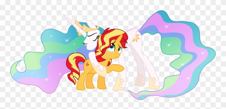 Hug Clipart Forgiveness - Sunset Shimmer And Princess Celestia - Png Download