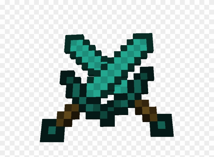Minecraft Swords Crossed Png - Minecraft Diamond Sword Crossed Clipart