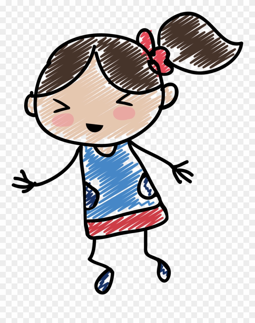 Handmade Kids Clip Art - 火柴 人 卡通 - Png Download