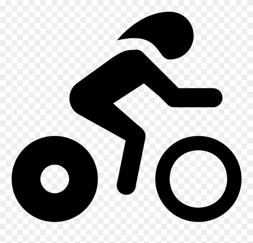 Cyclist Icon - Biking Black And White Clipart