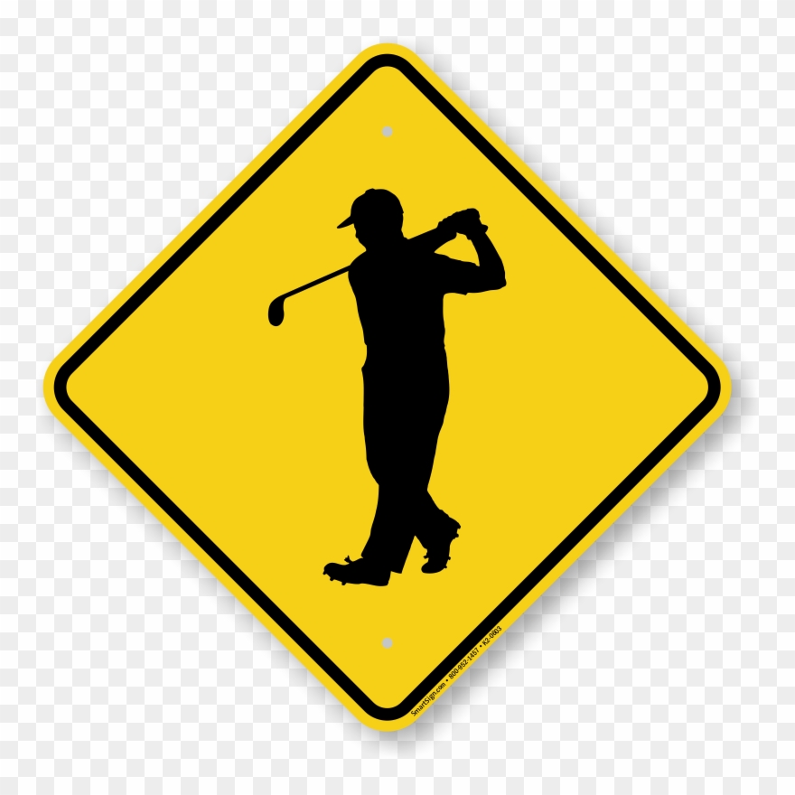 Golfer Crossing Symbol Sign - Golfers Crossing Sign Clipart