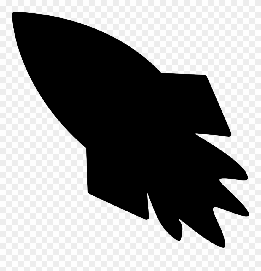 Rocket Clipart Silhouette - Space Ship Silhouette - Png Download