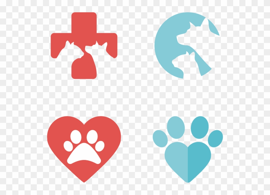 Logo Veterinarian Veterinary Flat Pets Element Flag - Logos Veterinaria Png Clipart