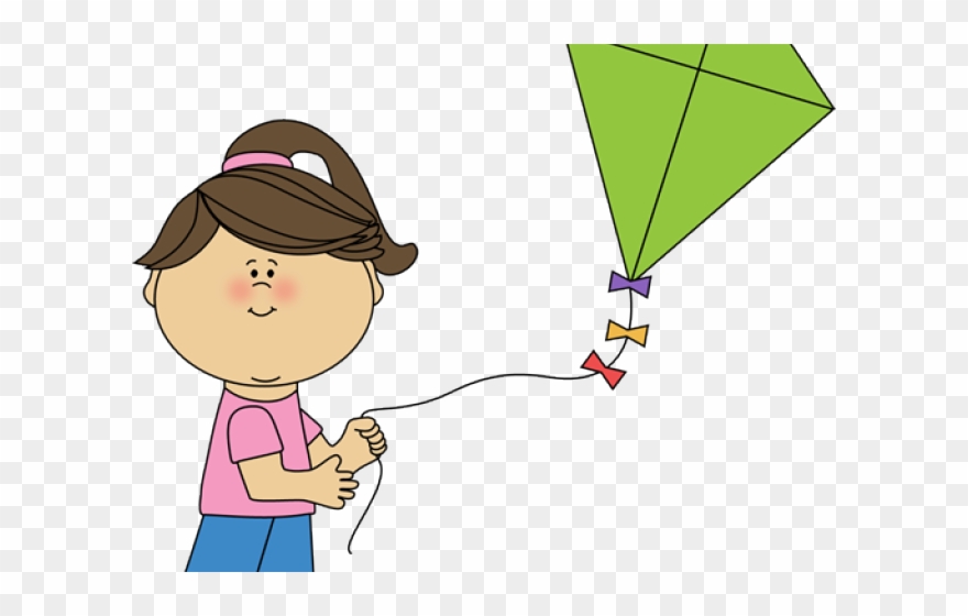 Dall Clipart Kite - Girl Reading A Book Clipart - Png Download