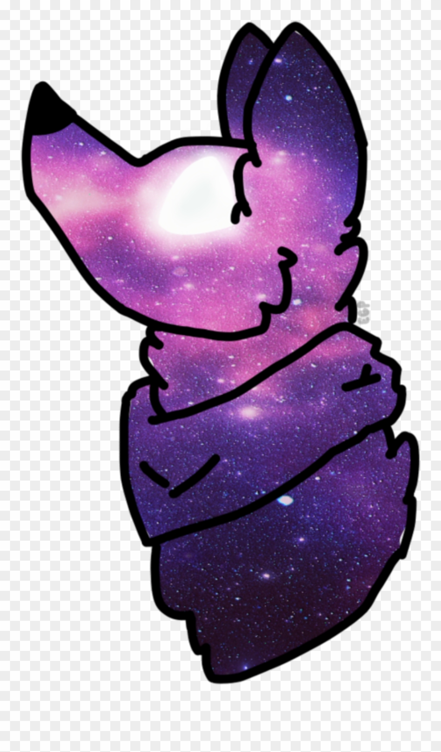@juvia9 's Garden Galaxywolf Cute Kawaii - Dibujos De Lobos En Una Galaxia Clipart