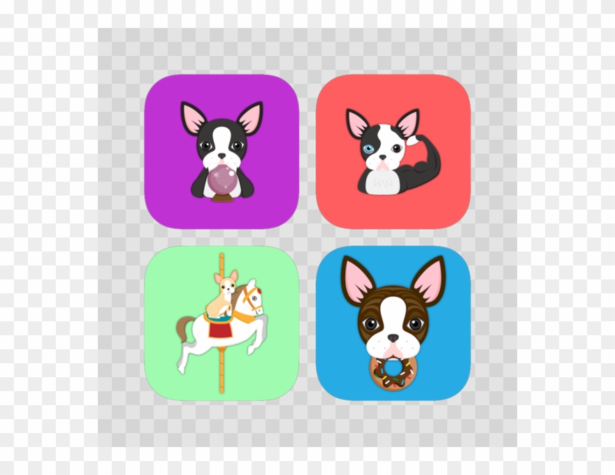 Boston Terrier Emoji Stickers For Imessage On The App - Sticker Clipart