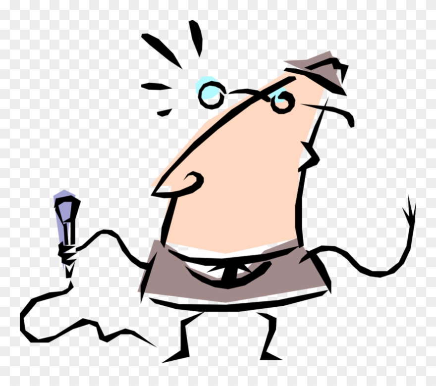 Vector Illustration Of Television Reporter Interviews - Education Clipart