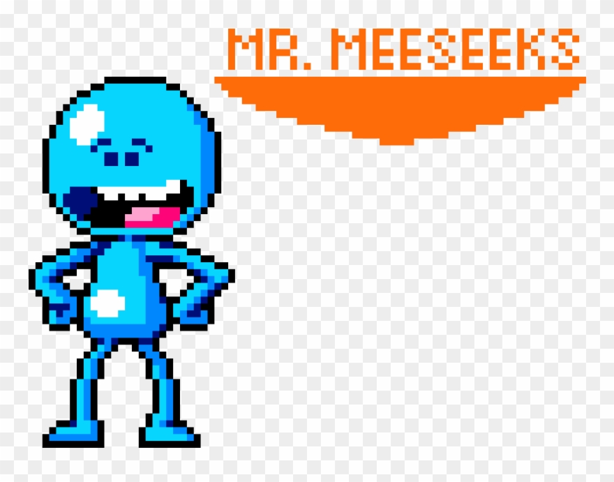 Meeseeks 8-bit - Mr Meeseeks Pixel Art Clipart
