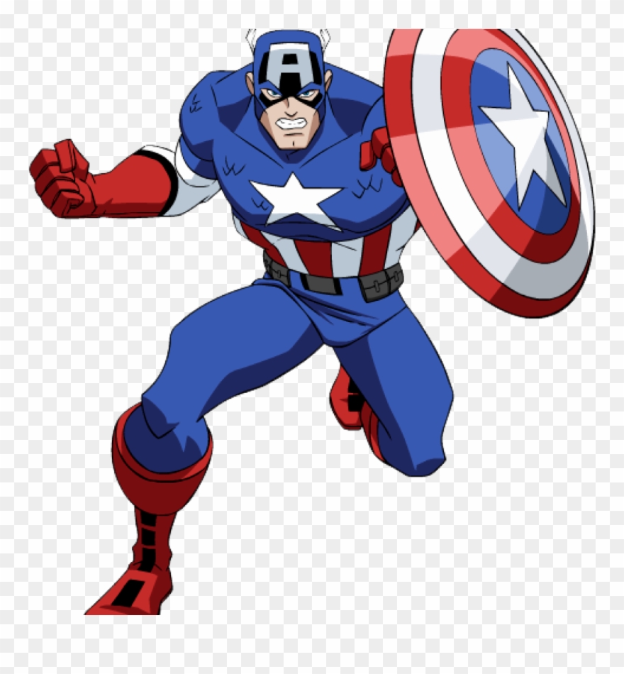 Superhero Clipart Free Ba Superhero Clipart Clipart - Dessin Captain America Couleur - Png Download