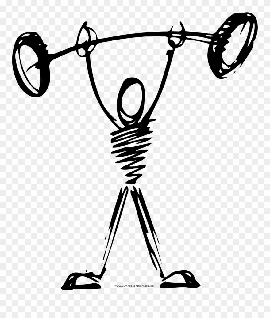 Weightlifter Coloring Page - Drawing Clipart