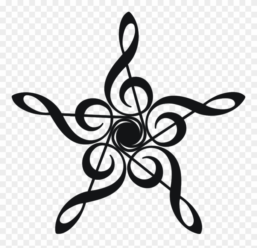 Bass - Treble Clef Star Clipart