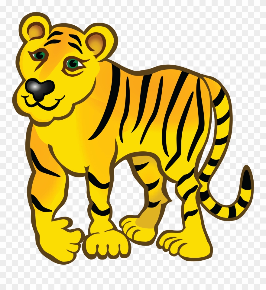 Free Clipart Of A Tiger - Tiger Coloured - Png Download