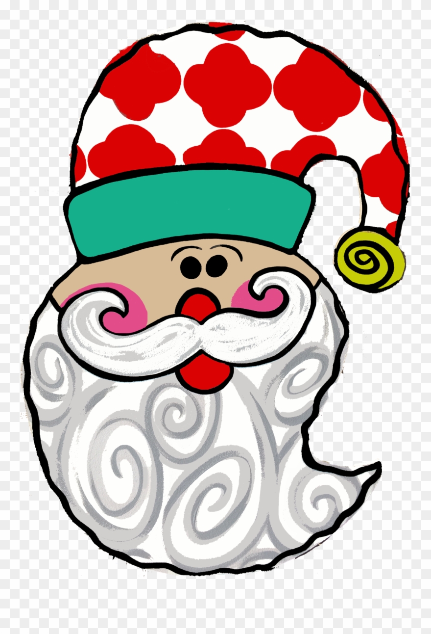 Santa Face Door Hanger - Door Hanger Clipart