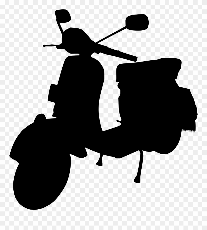 5 Scooter Moped Silhouette - Moped Silhouette Clipart