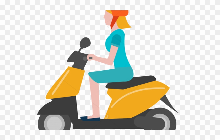 Scooter Clipart Couple - Png Download