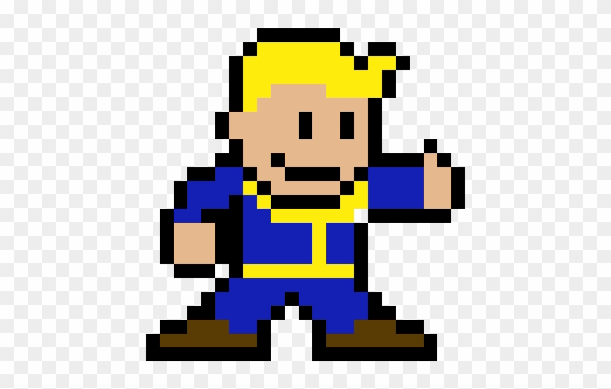 Black Belt Clipart - Fallout Vault Boy Pixel Art - Png Download