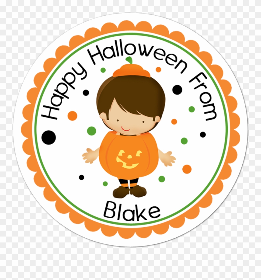 Boy Pumpkin Costume Personalized Sticker - Shirt Clipart