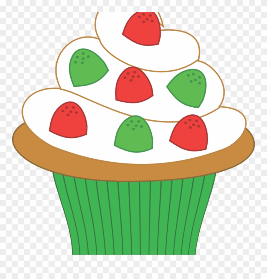 Cupcake Clipart Sun Clipart Hatenylo - Christmas Cupcake Clip Art - Png Download