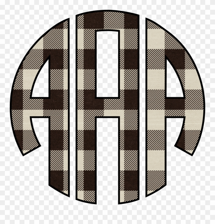 White Plaid Monogram- Sublimation Transfer - Circle Clipart