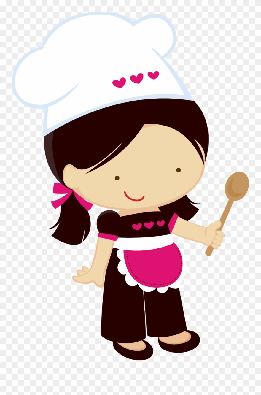 Jpg Black And White Cozinheira Julia Junior Pinterest - Girl Chef Clipart - Png Download