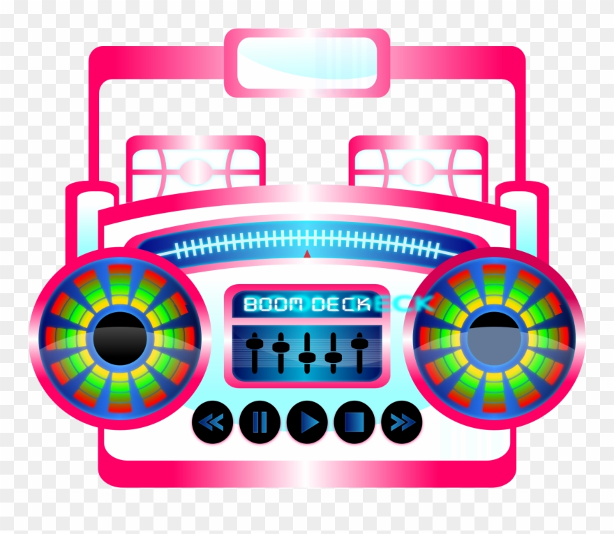 80s Boombox Clipart - Pop Music Clip Art - Png Download