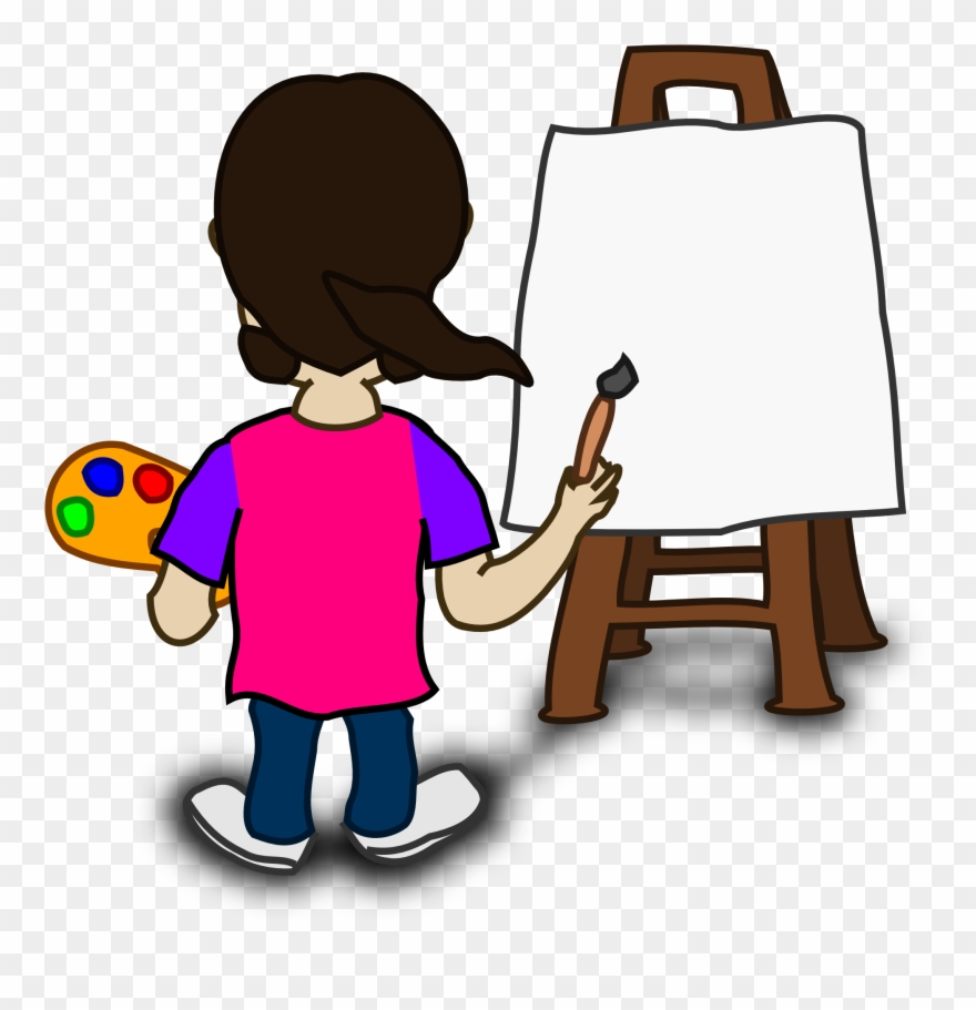 Banner Transparent Board Clipart Painter - Cartoon Image Of Painting - Png Download