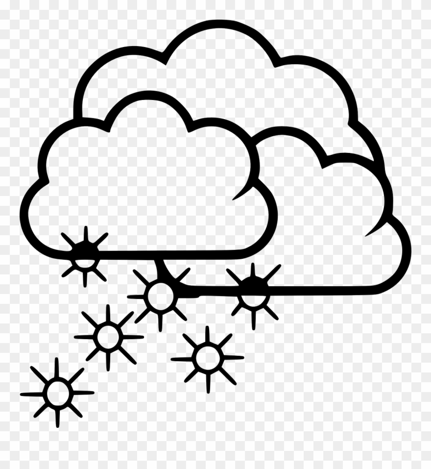 Snow Clipart Black And White - Clip Art Black And White Thunder - Png Download