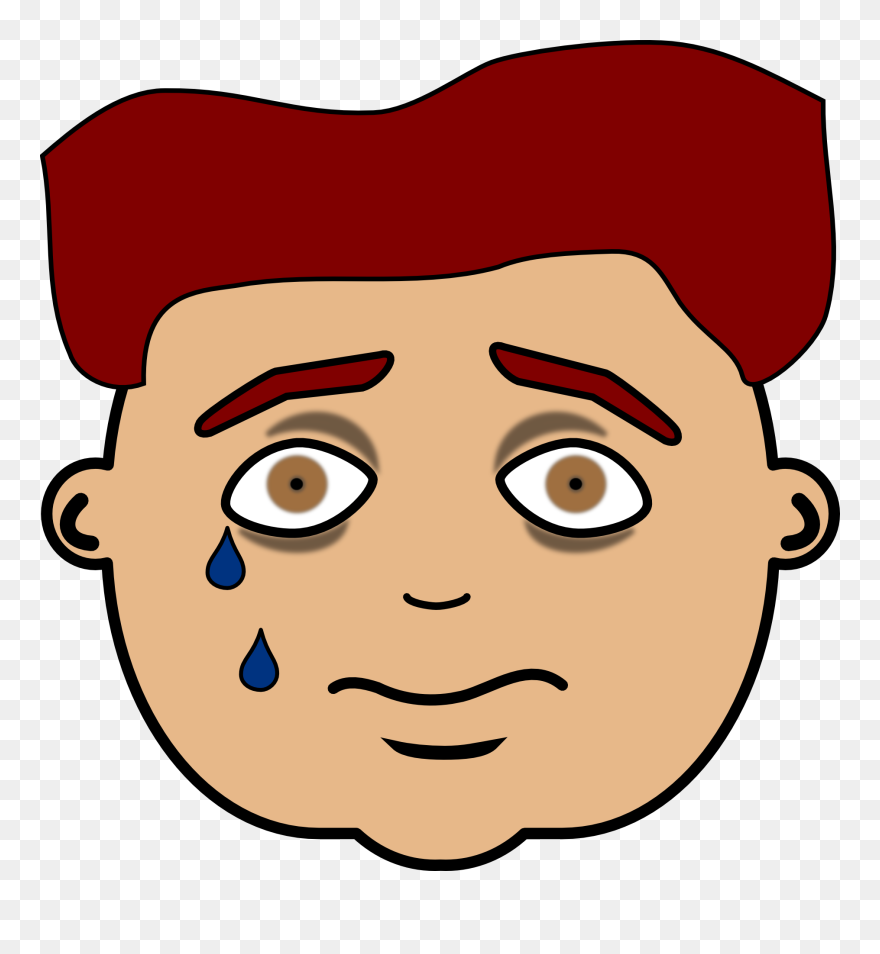 Sad - Student - Clipart - Sad Man Face Cartoon - Png Download