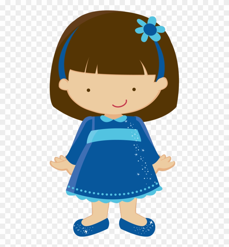 Folder Clipart File Management - Muñeca De Vestido Azul Animada - Png Download