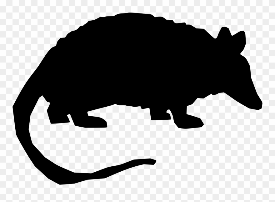Canidae Armadillo Mammal T-shirt Wildlife - Black Armadillo Clip Art - Png Download
