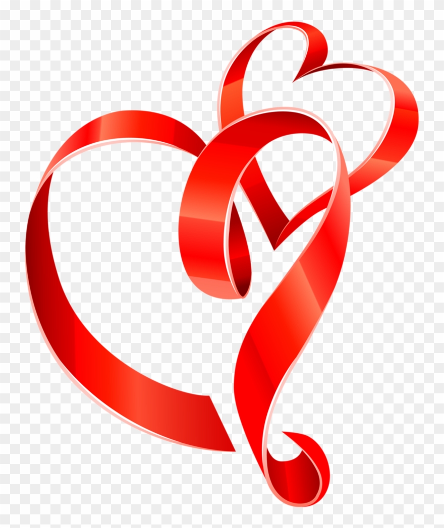 See Here Valentines Day Clip Art Free Download - Love Ribbon Vector - Png Download
