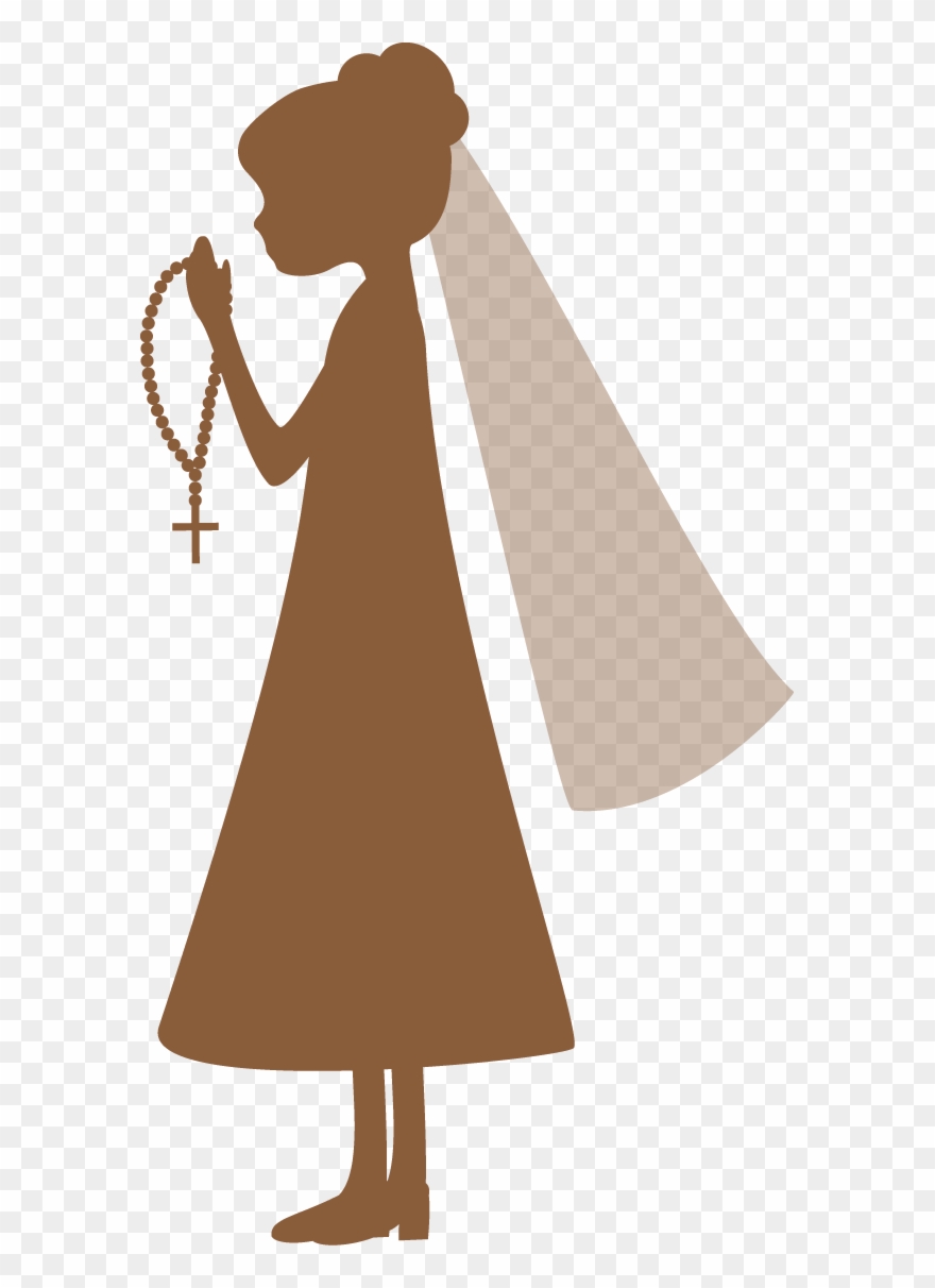 Clipart De Siluetas De Primera Comunión - Communion Girl Clip Art - Png Download