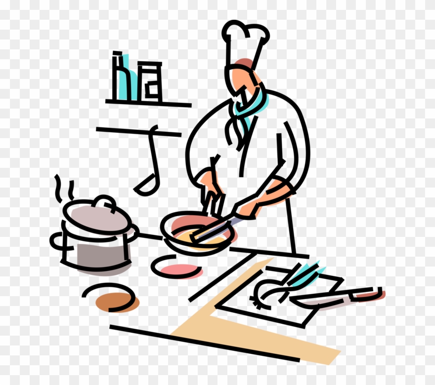 Chief Clipart Line Cook - Preparing Food Clipart - Png Download