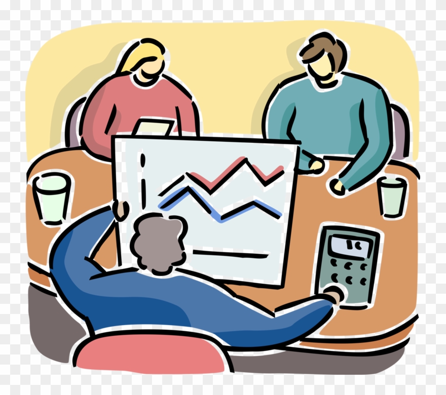 Discusses Sales Growth Vector Image Illustration Of - Cartoon Clipart