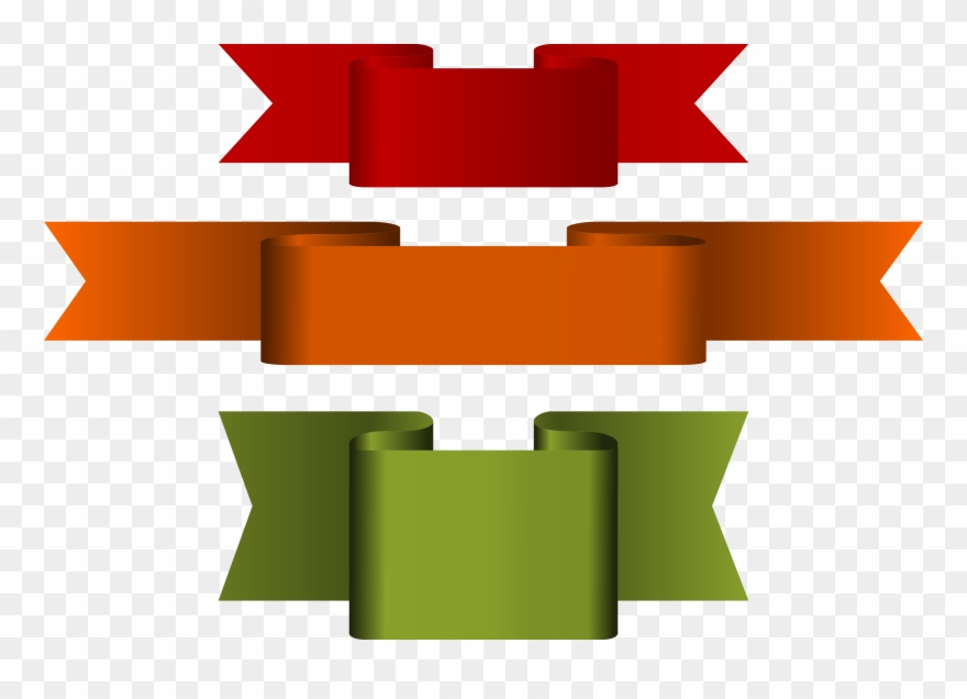 Scroll Banner Clip Art - Colored Transparent Banner Ribbon - Png Download