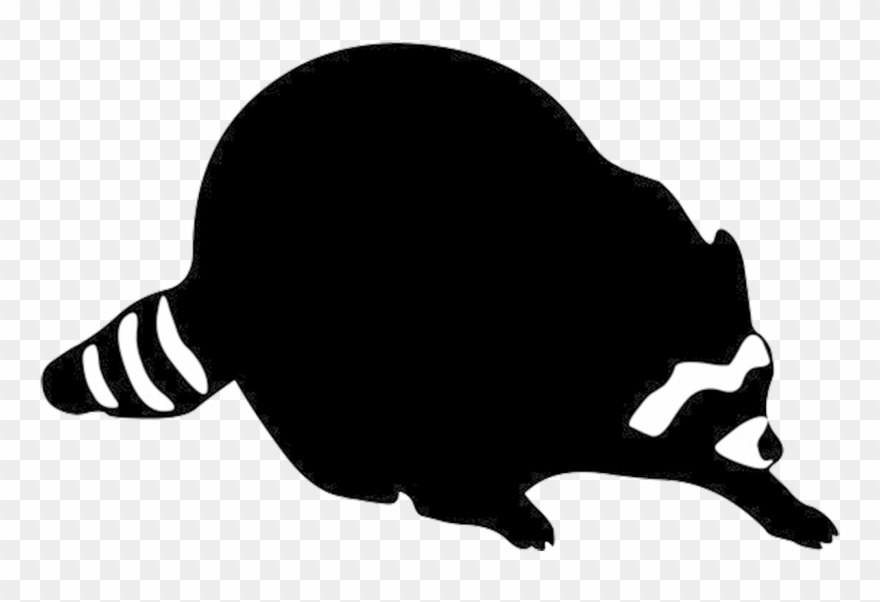 Animal Silhouette Clip Art 6 - Raccoon Silhouette Clip Art - Png Download