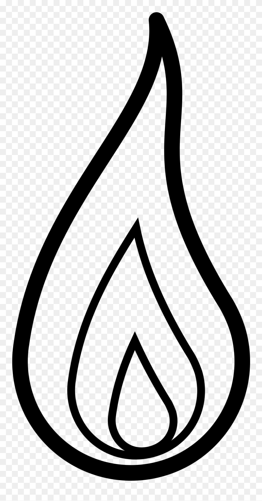 Fire Flames Clipart Black And White Free Clipart - Clipart Flame - Png Download