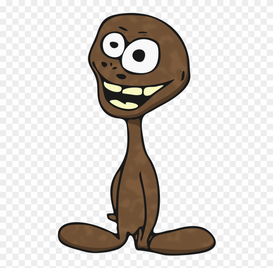 Brown Alien Cartoon Character Alien Vector, Royalty - Brown Alien Cartoon Clipart