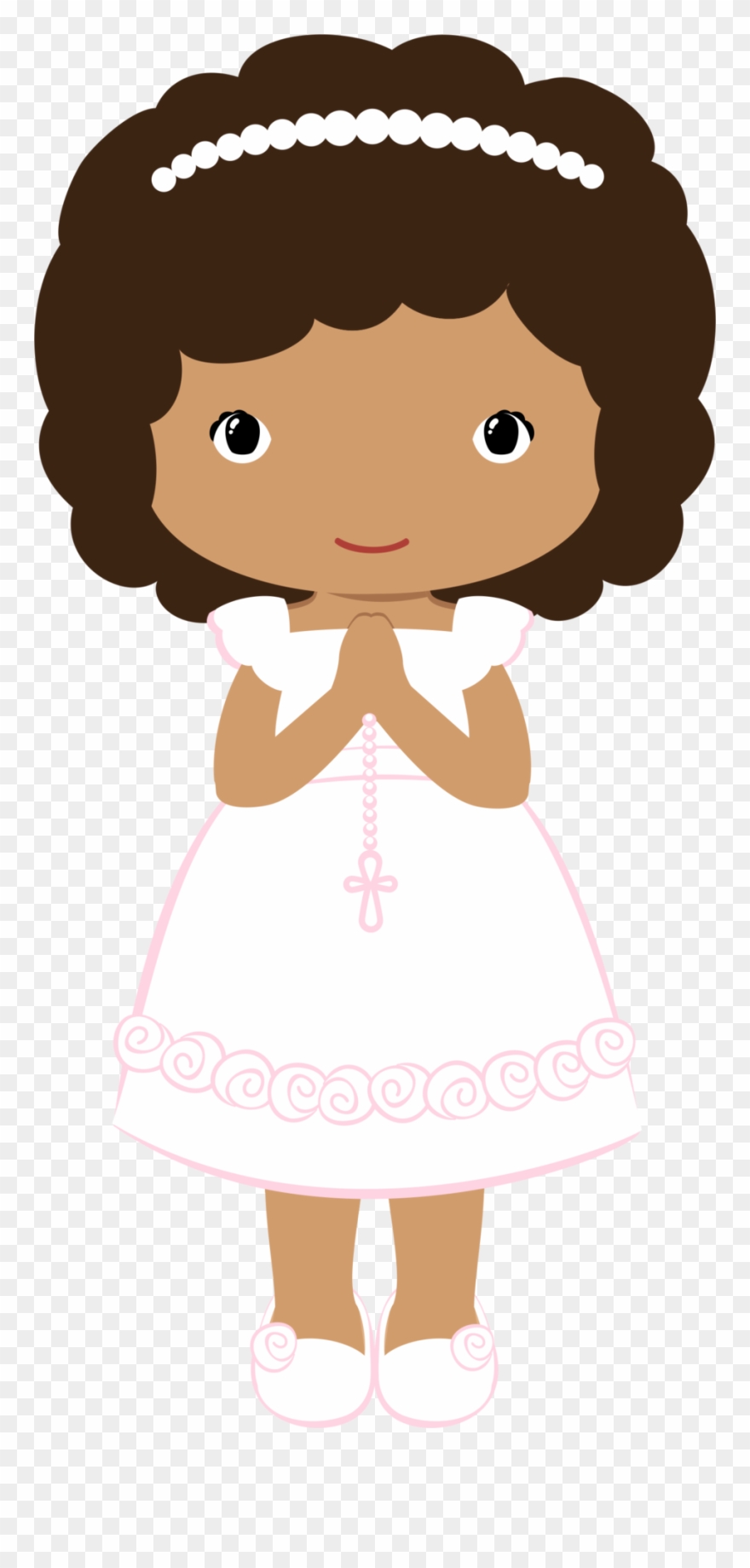 Clipart Girl First Communion - Clipart Communion Girl Png Wave Hair Transparent Png