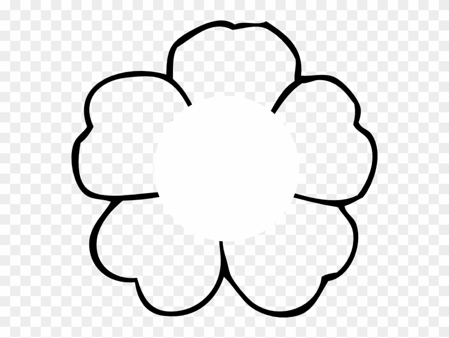 Flower Outline To Print No Center Clip - Poppy Flower Clipart Black And White - Png Download