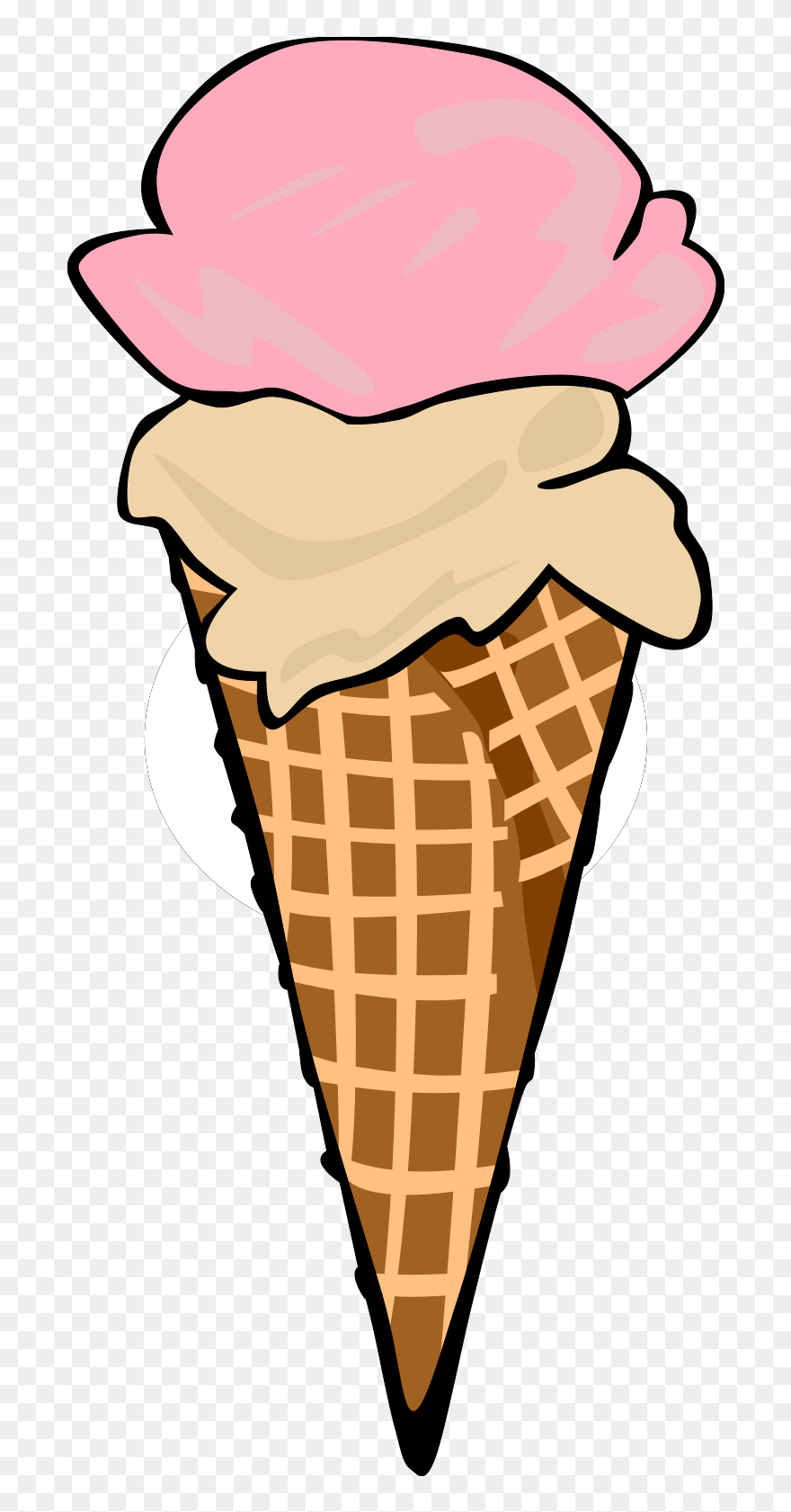 Ice Cream Cone Empty Ice Creamne Clipart Free Clipart - 2 Scoop Ice Cream - Png Download