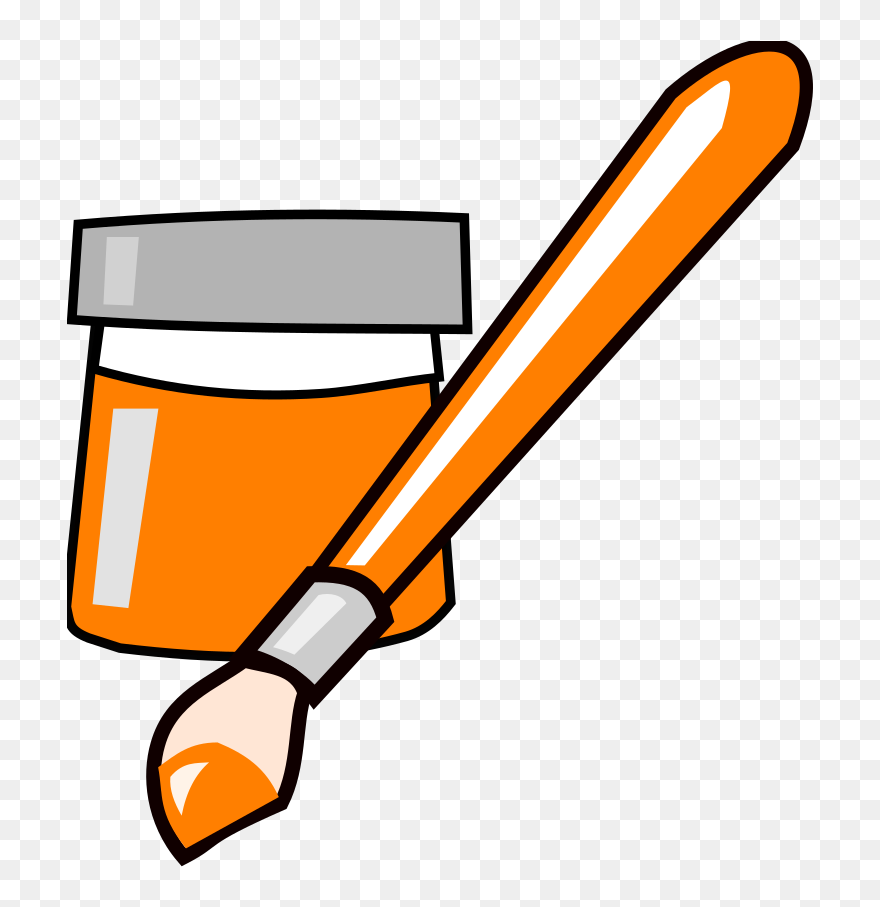 Paint Clip Art Free Clipart Images - Orange Paint Clip Art - Png Download