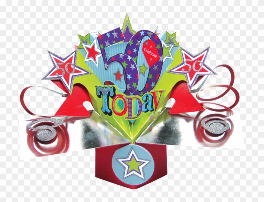 50th Birthday Pop-up Card - Happy 50 Th Birthday Male Clipart