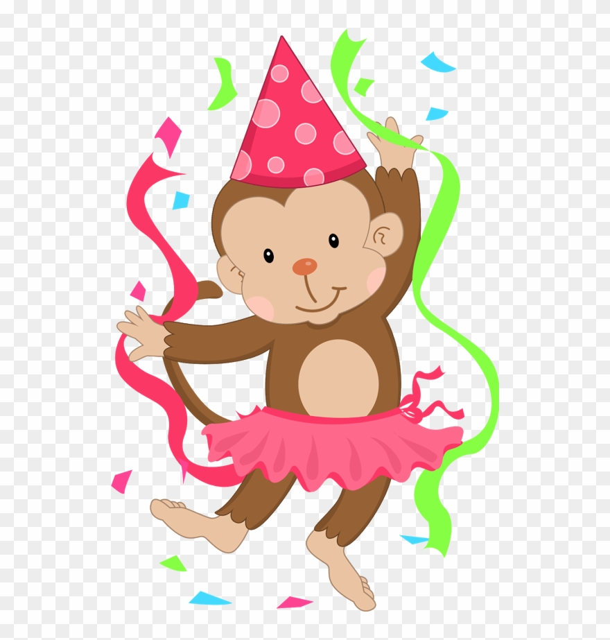 B *✿* De Duda Cavalcanti Happy Birthday Girls, Moms - Birthday Monkey Clipart - Png Download