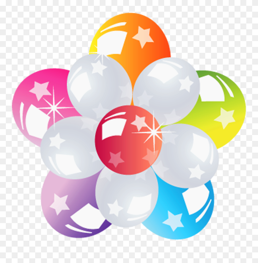 Balloons Bunch Transparent Picture Happy Birthday Celebration, - Flower Balloons Png Clipart