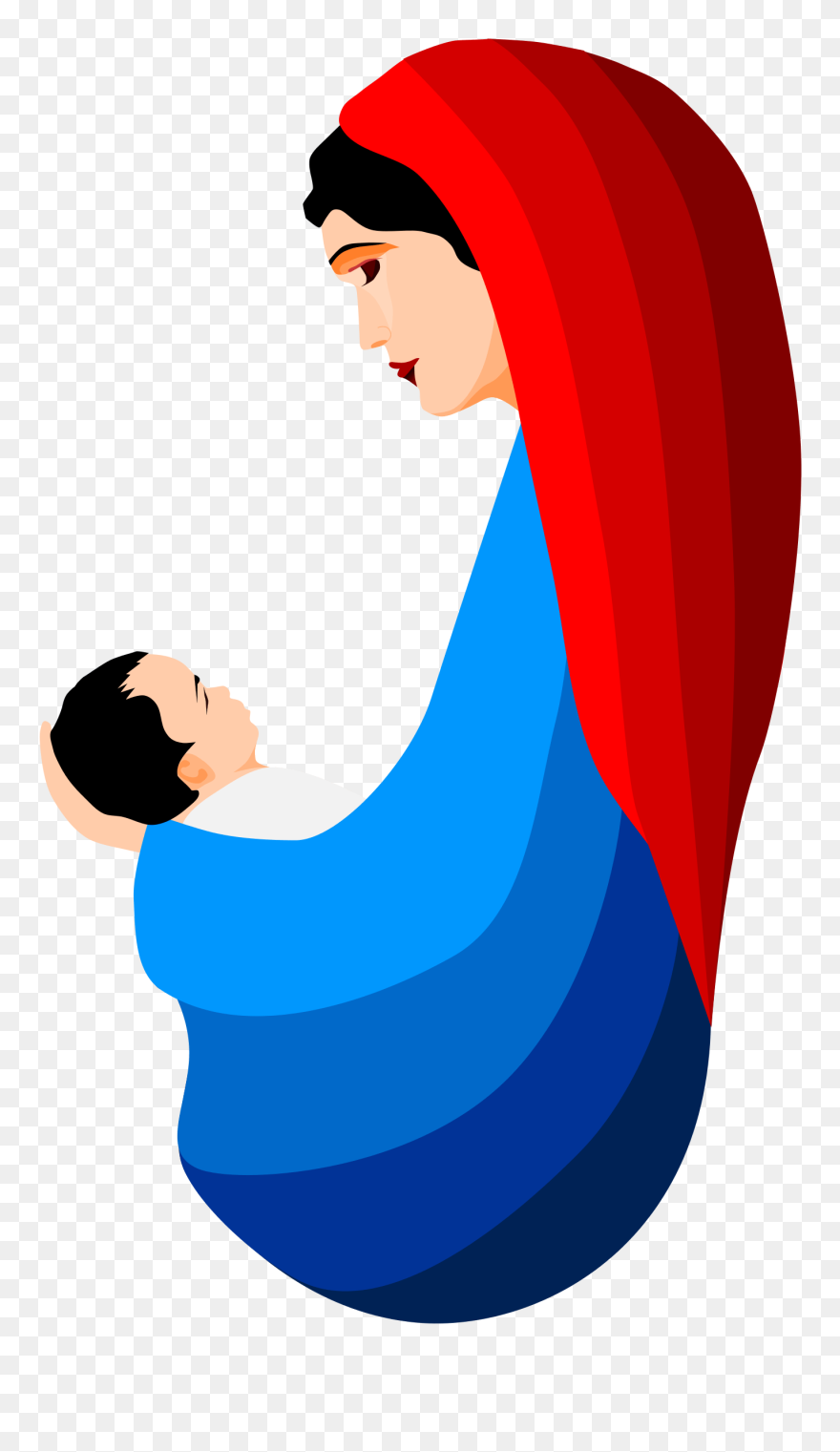 Nativity Of Jesus Nazareth Christ Child Nativity Scene - Mary With Baby Jesus Clipart - Png Download