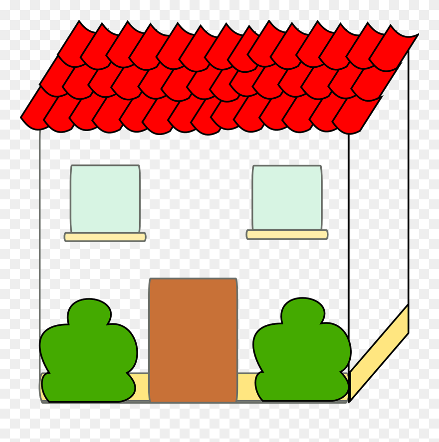 Download Of Pucca House Clipart House Clip Art Rectangle - House With Red Roof Clipart - Png Download