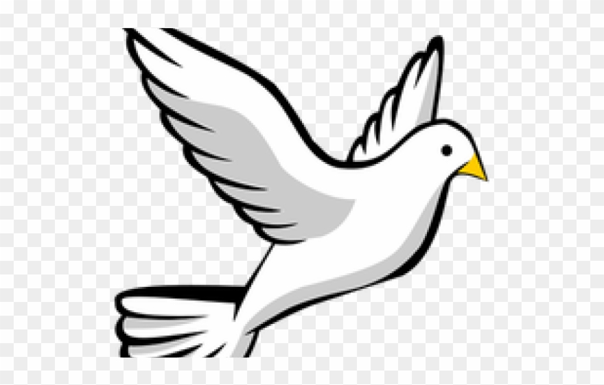 Peace Dove Clipart Catholic - Flying Bird Drawing Easy - Png Download