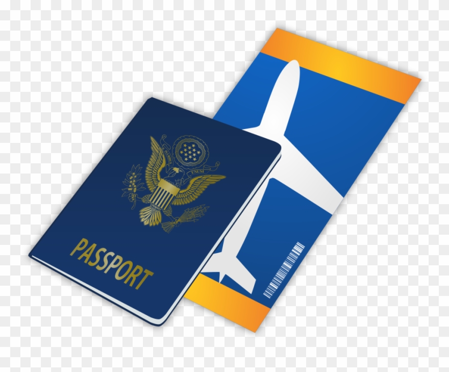 Passport And Plane Ticket - Passport Png Clipart