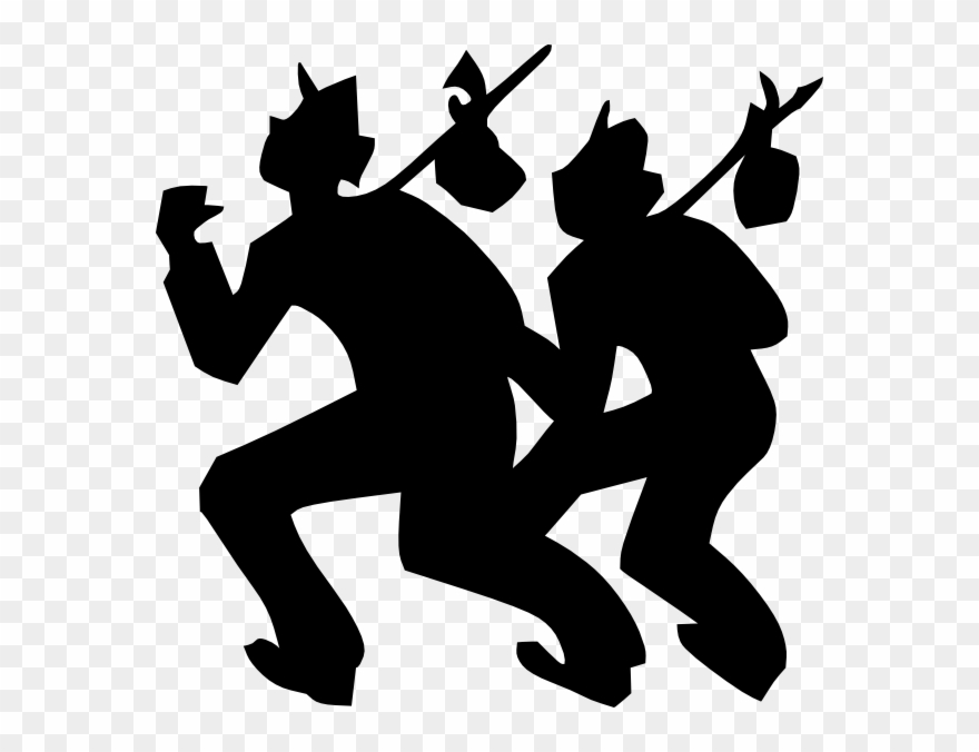 Free Vector Travellers Carrying Luggage On A Stick - Travellers Stick Clipart